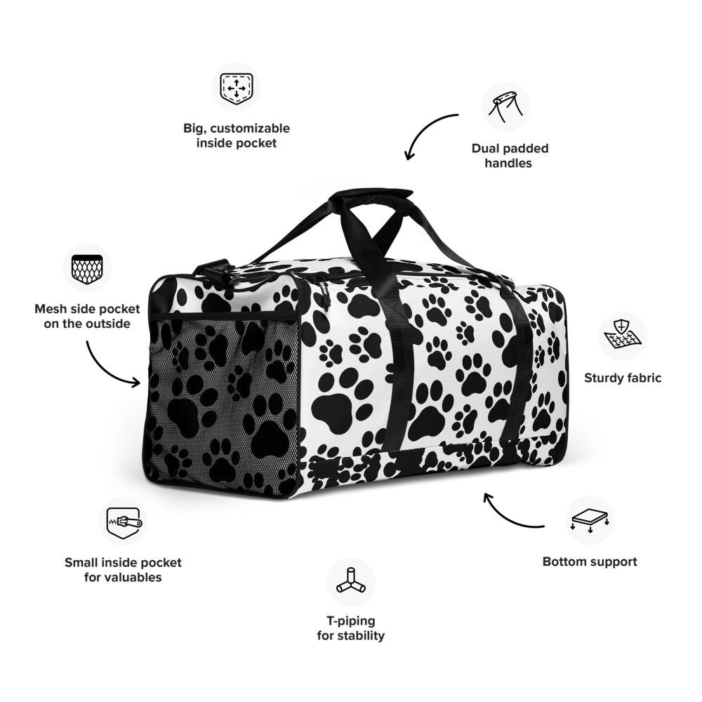 Paw duffle bag for women Dog duffle bag for men Cat travel Etsy