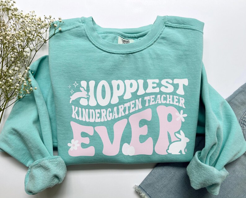 Easter Kindergarten Teacher Shirt, Comfort Colors Kindergarten Teacher Sweatshirt, Easter Kindergarten Teacher Gift, Preschool Teacher Shirt