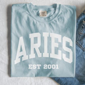 Custom Aries Sweatshirt, Comfort Colors Custom Aries Shirt, Aries Gift, Custom Zodiac Shirt, Personalized Horoscope Gift, March April Gift