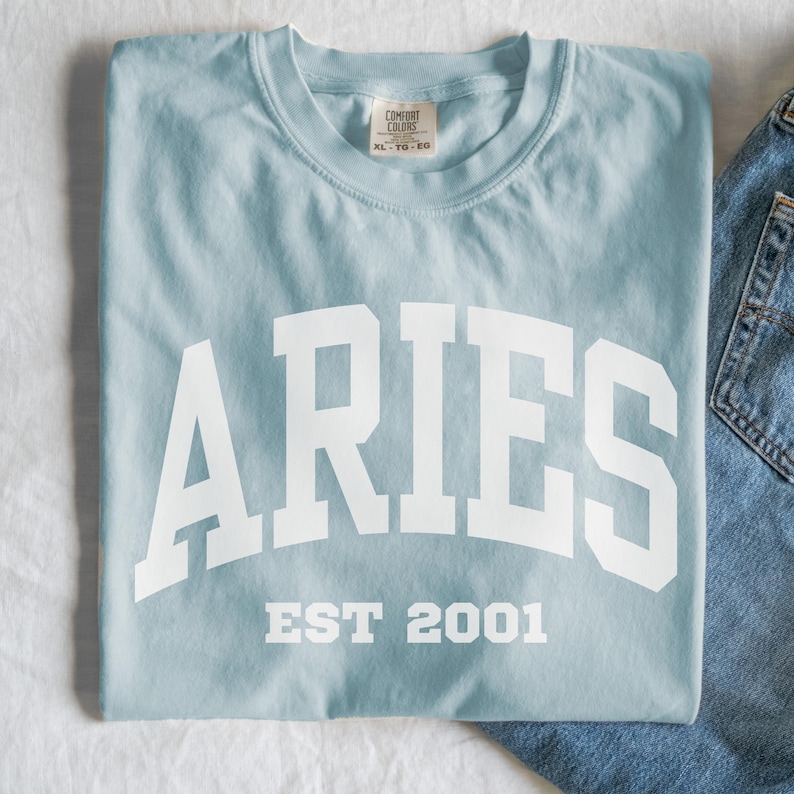 Custom Aries Sweatshirt, Comfort Colors Custom Aries Shirt, Aries Gift, Custom Zodiac Shirt, Personalized Horoscope Gift, March April Gift