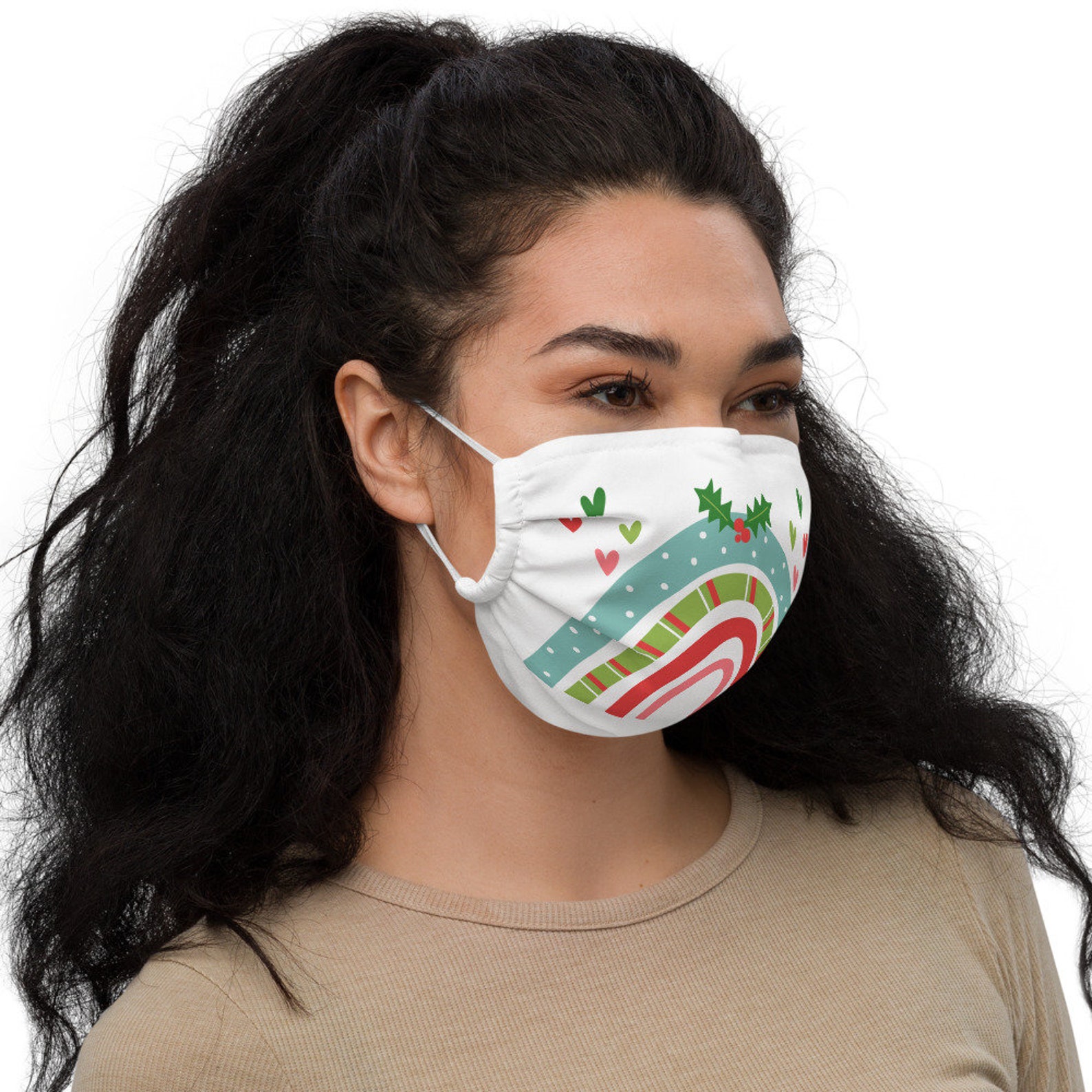 Rainbow face mask Christmas face mask reusable face mask Etsy