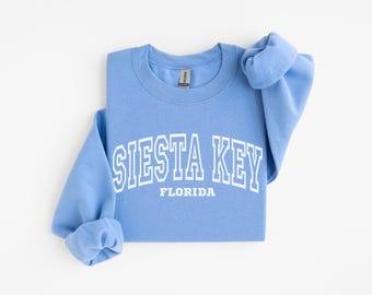Siesta Key Sweatshirt, Siesta Key Sweater Siesta Key Florida Shirt Siesta Key Crewneck, Sports Jersey Florida Vacation Trip Souvenir Gift