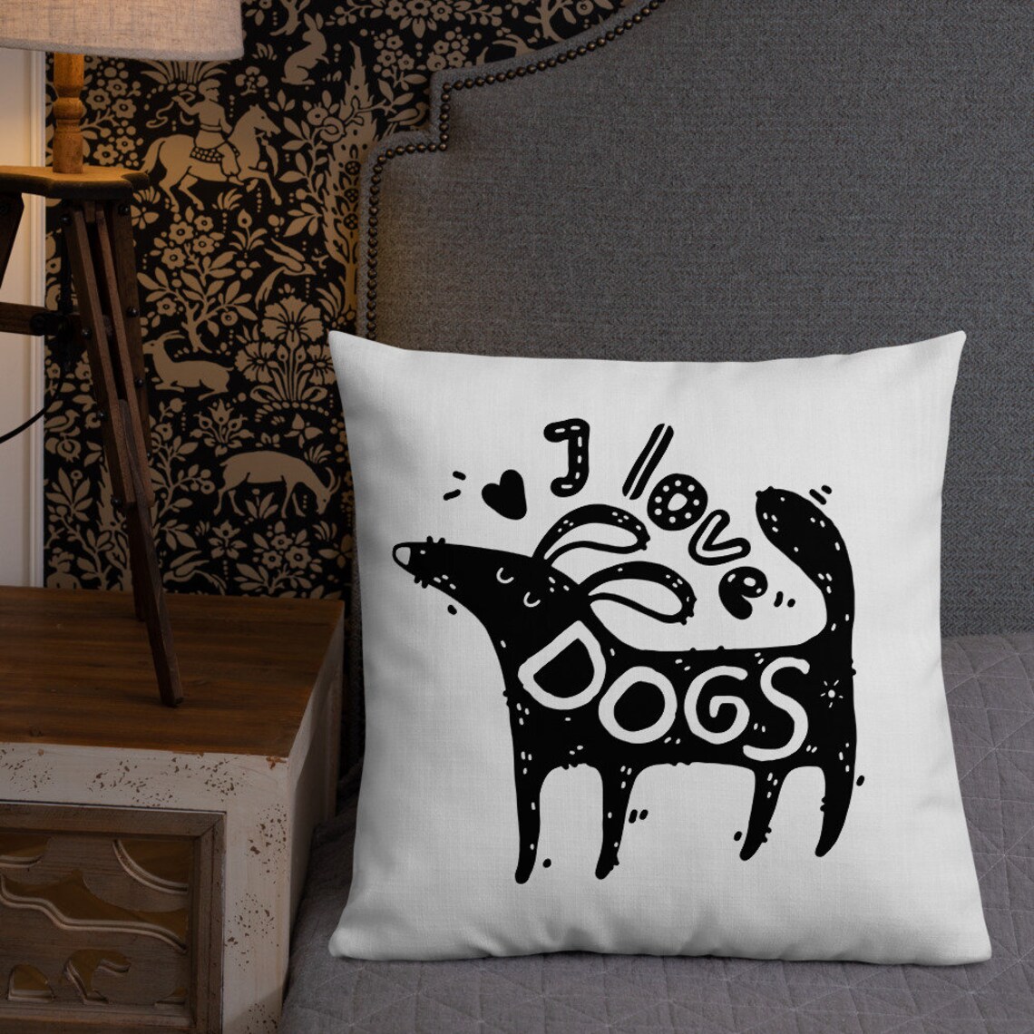 I Love Dogs Pillow Case Dog Pillowcase Dog Lover Gift Dog Etsy