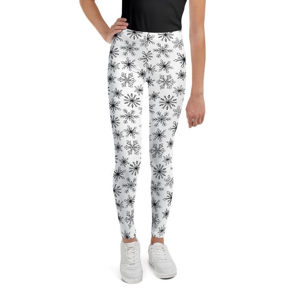 girls snowflake leggings