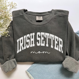 Bluza z kapturem dla mamy irlandzkiego settera, koszulka dla mamy irlandzkiego settera w wygodnych kolorach, prezent dla mamy psa, bluza z kapturem dla mamy psa, prezent dla mamy irlandzkiego settera, koszulka dla mamy settera