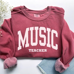 Music Teacher Sweatshirt, Comfort Colors Music Teacher Shirt, Music Lover Piano Teacher Graduation Gift for Musician, Music Student Crewneck