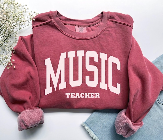 Music Teacher Sweatshirt, Comfort Colors Music Teacher Shirt Music Lover Piano Teacher Graduation Gift for Musician, Music Student Crewneck