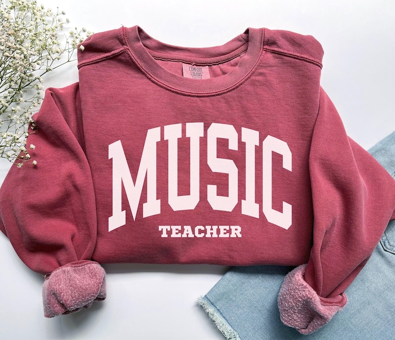 Music Teacher Sweatshirt, Comfort Colors Music Teacher Shirt, Music Lover Piano Teacher Graduation Gift for Musician, Music Student Crewneck