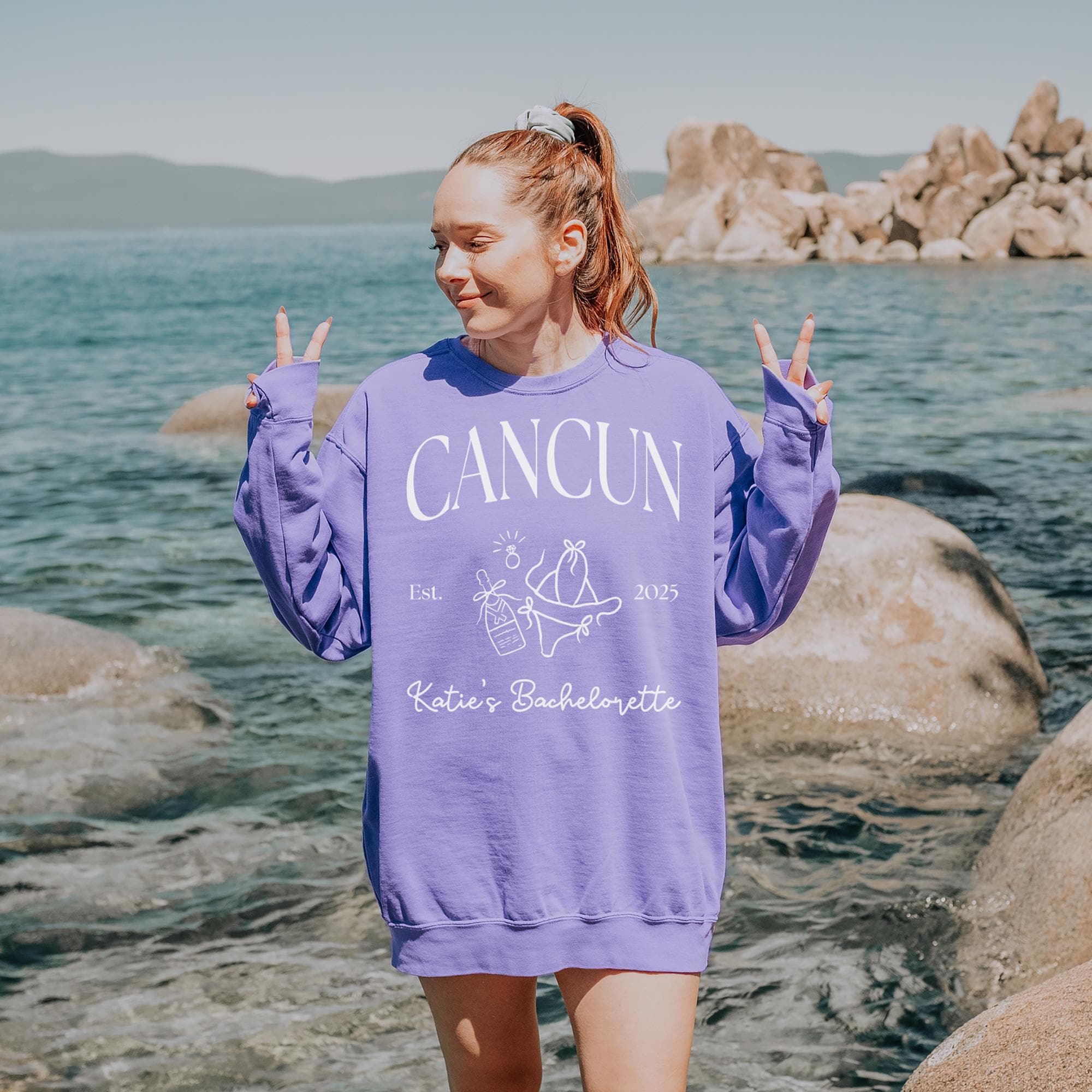 Custom Cancun Bachelorette Sweatshirt, Comfort Colors Custom