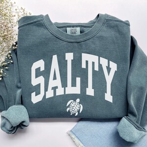 Salty Sweatshirt, Comfort Colors Salty Shirt, Beach Sweatshirt, Spring Break Girls Trip Beachy Sweatshirt, Trendy Summer Vacation Crewneck