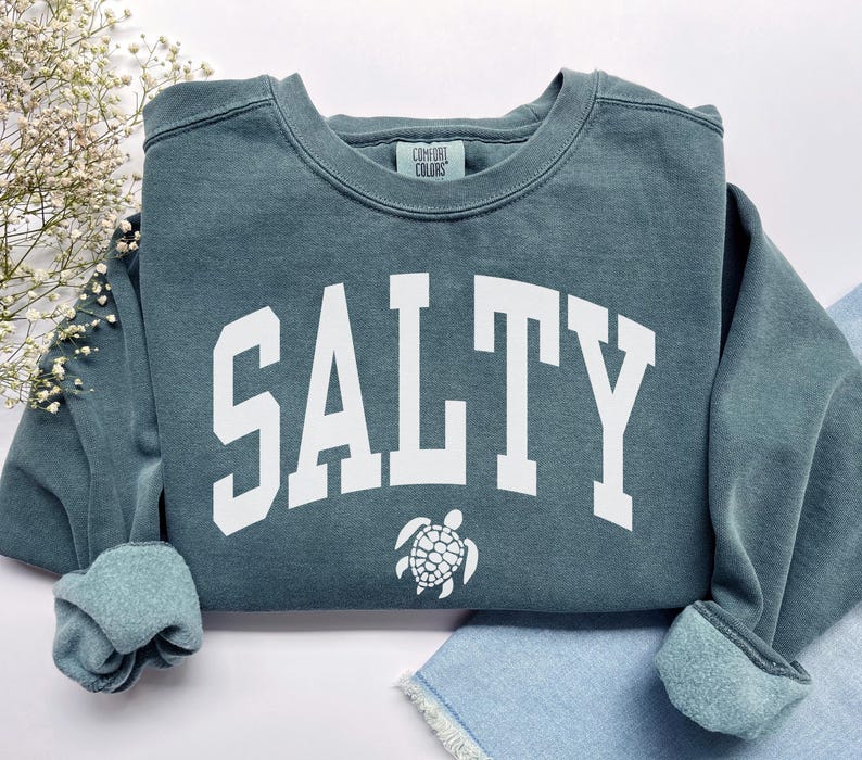 Salty Sweatshirt, Comfort Colors Salty Shirt, Beach Sweatshirt, Spring Break Girls Trip Beachy Sweatshirt, Trendy Summer Vacation Crewneck