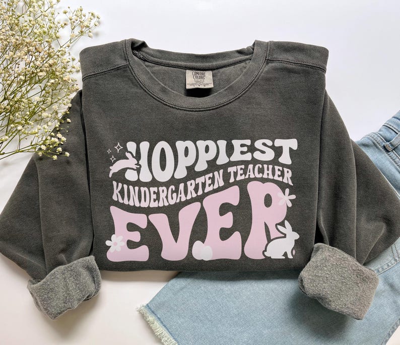 Easter Kindergarten Teacher Shirt, Comfort Colors Kindergarten Teacher Sweatshirt, Easter Kindergarten Teacher Gift, Preschool Teacher Shirt