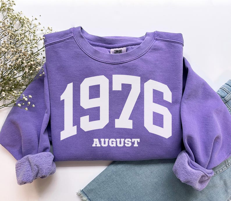 Custom Birth Year Sweatshirt, Comfort Colors Custom Birth Year Shirt 1976 Sweatshirt, Turning 50 Years Old Personalized 50th Birthday Gift
