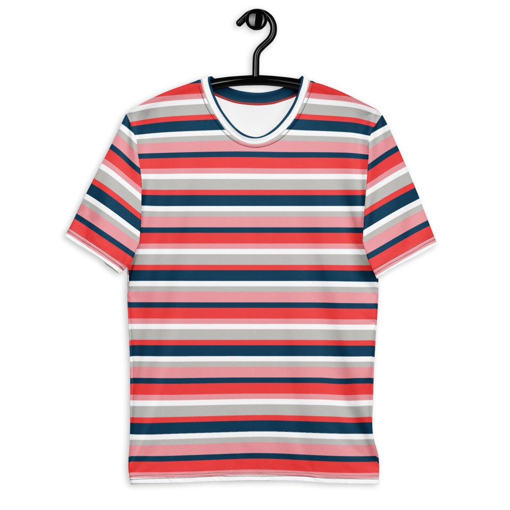 Mens striped shirt Stripe shirt for men Red mens t shirt Etsy