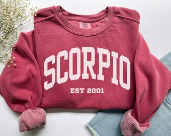 Moletom personalizado de Escorpião, Camiseta personalizada Comfort Colors de Escorpião, Presente para Escorpião, Camiseta personalizada do Zodíaco, Horóscopo personalizado para outubro e novembro.