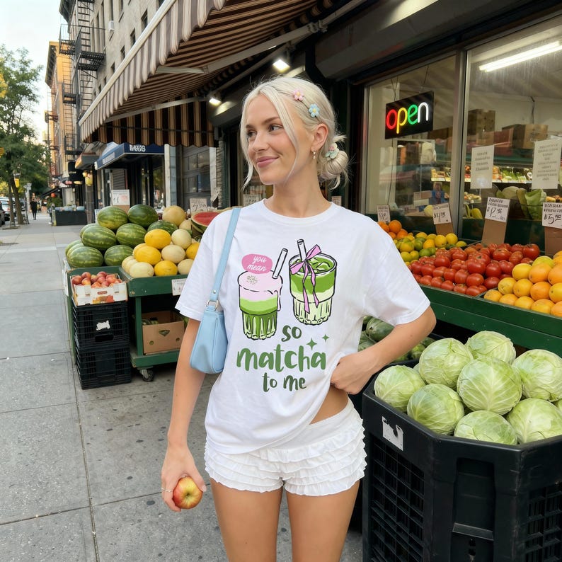 Trendy Matcha Shirt, Comfort Colors Matcha Club Shirt Wellness Matcha Lover Gift,Clean Girl Aesthetic Matcha Latte Gin Z Vintage Graphic Tee