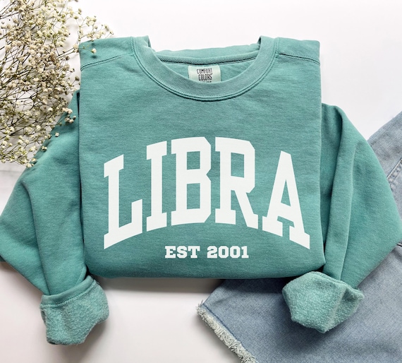 Custom Libra Sweatshirt, Comfort Colors Custom Libra Shirt Libra Gift Custom Zodiac Shirt, Personalized Horoscope Sep September October Gift