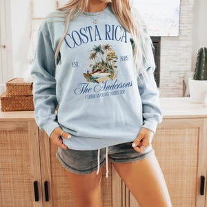 Custom Costa Rica Shirt, Comfort Colors Sweatshirt, Custom Family Vacation Sweatshirt, Costa Rica Gift, Matching Family Cruise Trip Shirt