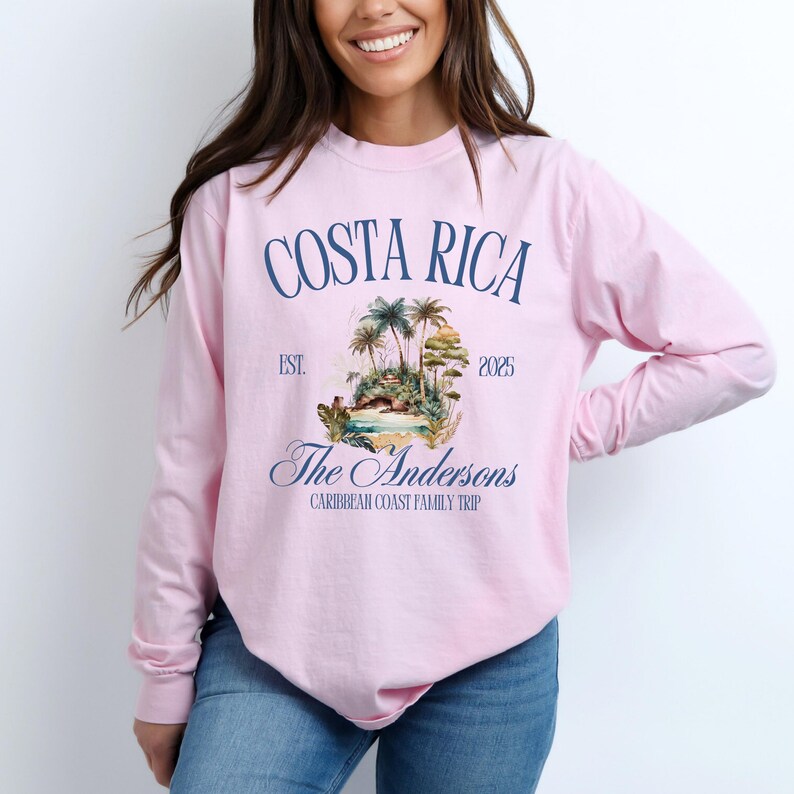 Custom Costa Rica Shirt, Comfort Colors Sweatshirt, Custom Family Vacation Sweatshirt, Costa Rica Gift, Matching Family Cruise Trip Shirt