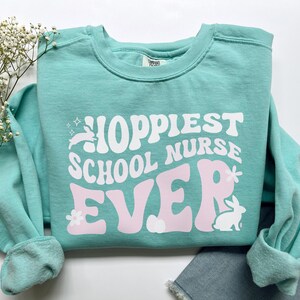 Easter School Nurse Shirt, Comfort Colors Easter School Nurse Sweatshirt, School Nurse Gift, School Nurse Tshirt, Easter Gift for Nurse Tee