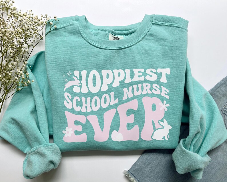 Easter School Nurse Shirt, Comfort Colors Easter School Nurse Sweatshirt, School Nurse Gift, School Nurse Tshirt, Easter Gift for Nurse Tee