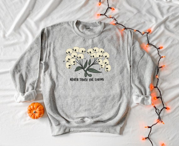 Skull Halloween Sweater, Spooky Halloween Hoodie Trick or Treat Sweatshirt Skull Sweatshirt Womens Fall Sweater, Cozy Halloween Gift for Her