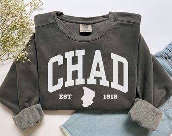 Chad Sweatshirt, Comfort Colors Chad Map Shirt Chad Sweater Vacation Trip Souvenir Gift, Africa Vacay Chadian Pride Roots Chad Flag Crewneck