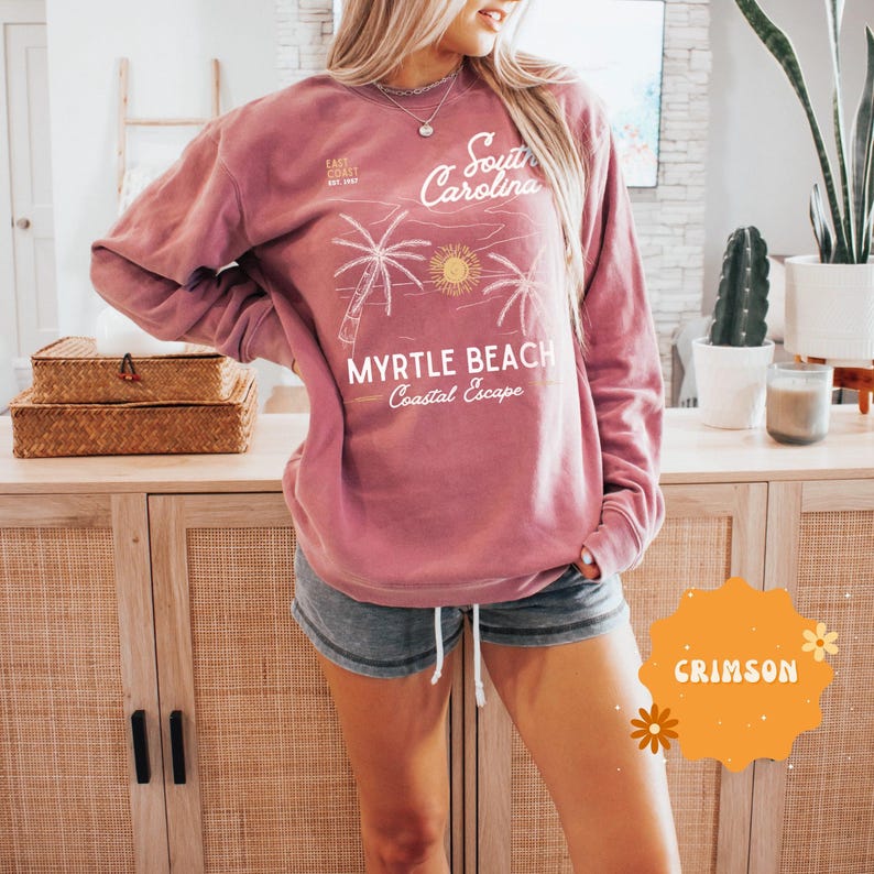 Myrtle Beach Shirt South Carolina Sweatshirt, Comfort Colors Myrtle Beach SC Sweatshirt Crewneck, Myrtle Beach T-Shirt South Carolina Gift