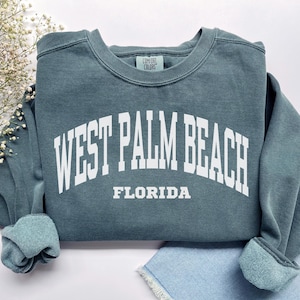 Sweat West Palm Beach, chemise couleurs confortables West Palm Beach, cadeau souvenir voyage vacances entre filles en Floride, col rond plage été
