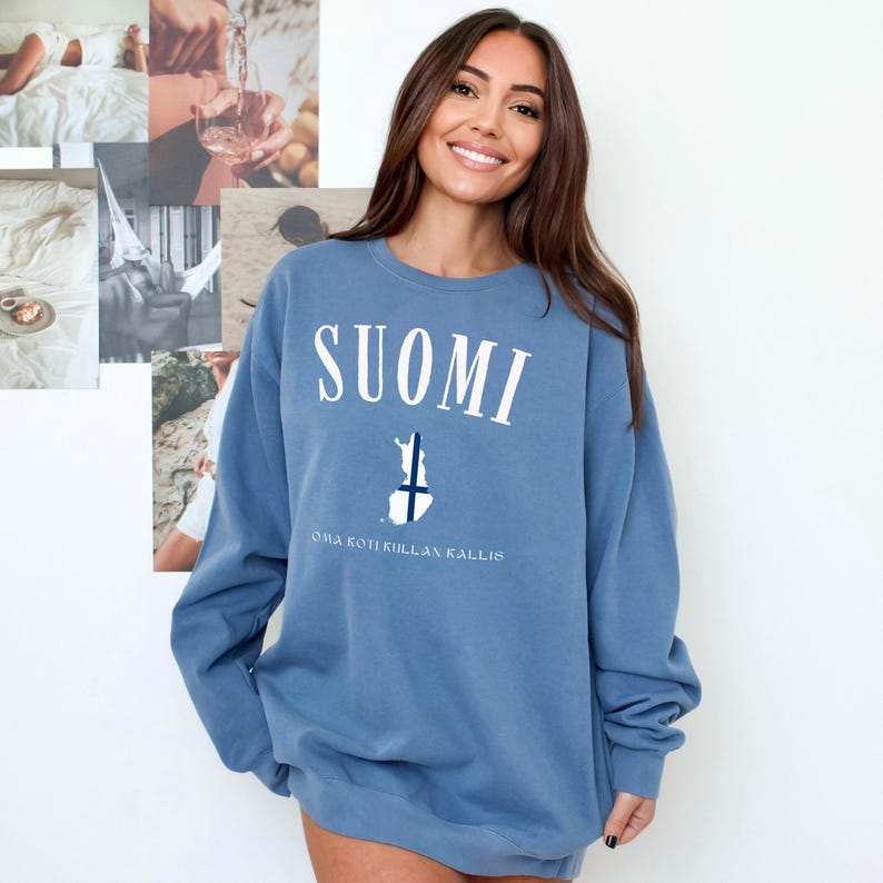 Finland Sweatshirt, Comfort Colors Suomi Shirt, Finland Vacation Trip, Finland Shirt, Finland Sweater, Finland Gift, Scandi Finnish Crewneck