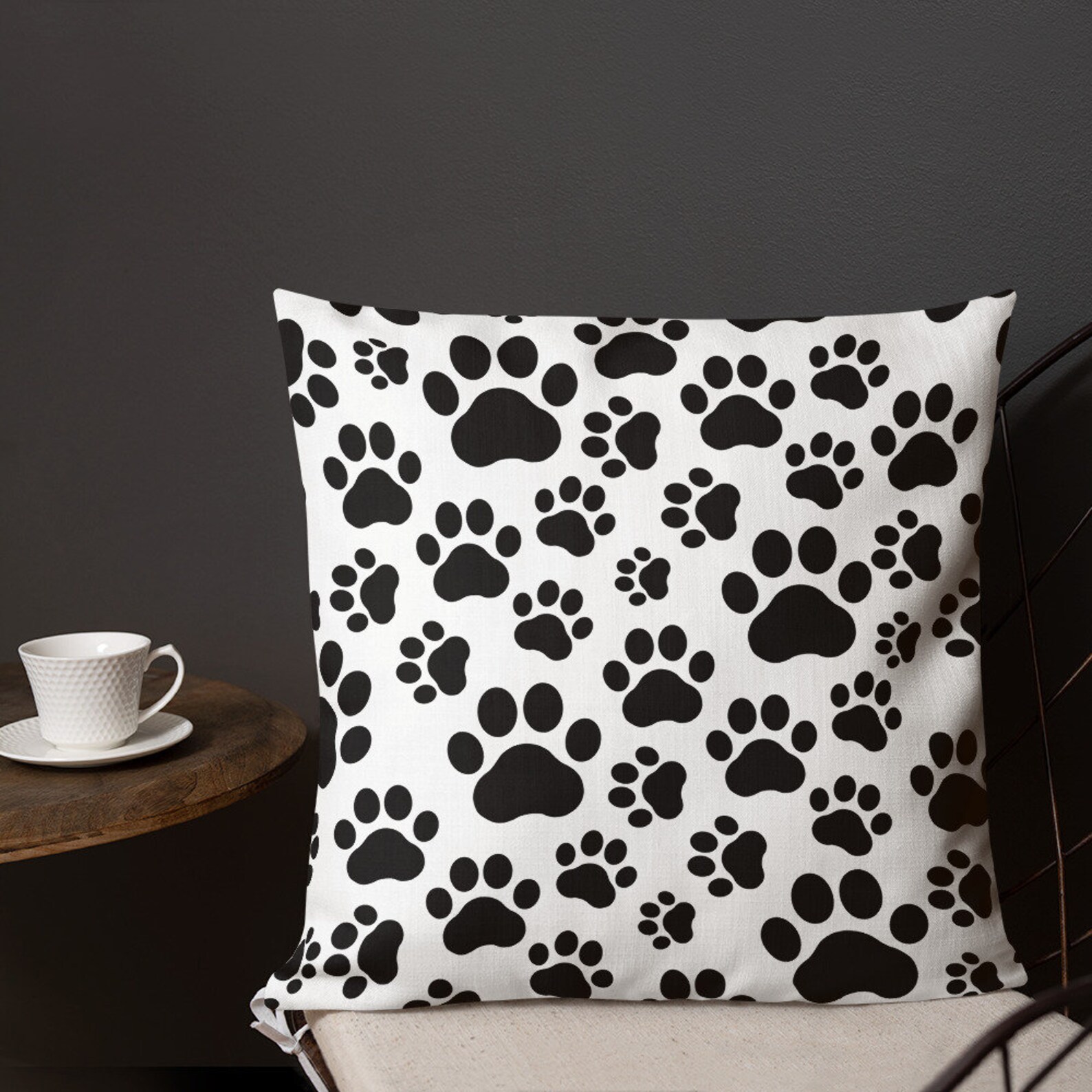 Paw Print Pillow, Dog Pillow Case, Dog Pillowcase, Dog Lover Pillow