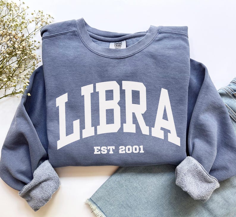Custom Libra Sweatshirt, Comfort Colors Custom Libra Shirt, Libra Gift, Custom Zodiac Shirt, Personalized Horoscope September October Gift