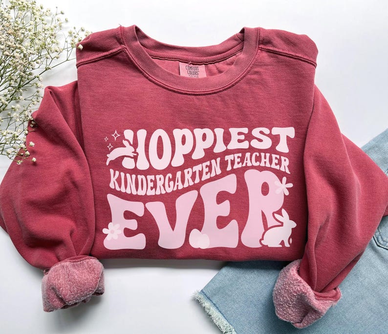 Easter Kindergarten Teacher Shirt, Comfort Colors Kindergarten Teacher Sweatshirt, Easter Kindergarten Teacher Gift, Preschool Teacher Shirt