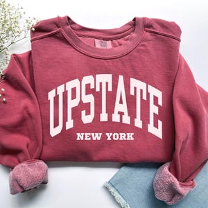 Upstate New York Sweatshirt, Comfort Colors Upstate Shirt, New York Vacation Trip Souvenir Gift, Sports Jersey New York Sweater NY Crewneck