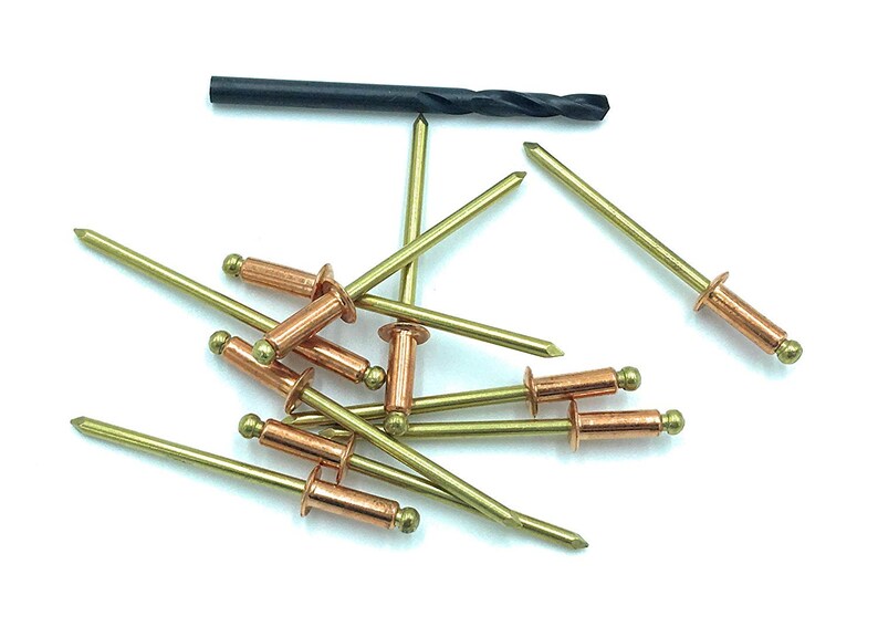 Copper Pop Rivet With Brass Mandrel 44 1/8 Diameter X 1/4 Grip for