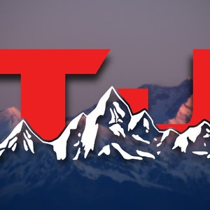 TJ Two Color Mountain Logo Decal (set of 2)