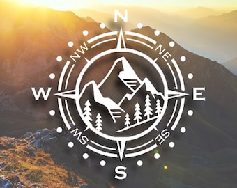 Compass Mountain Decal