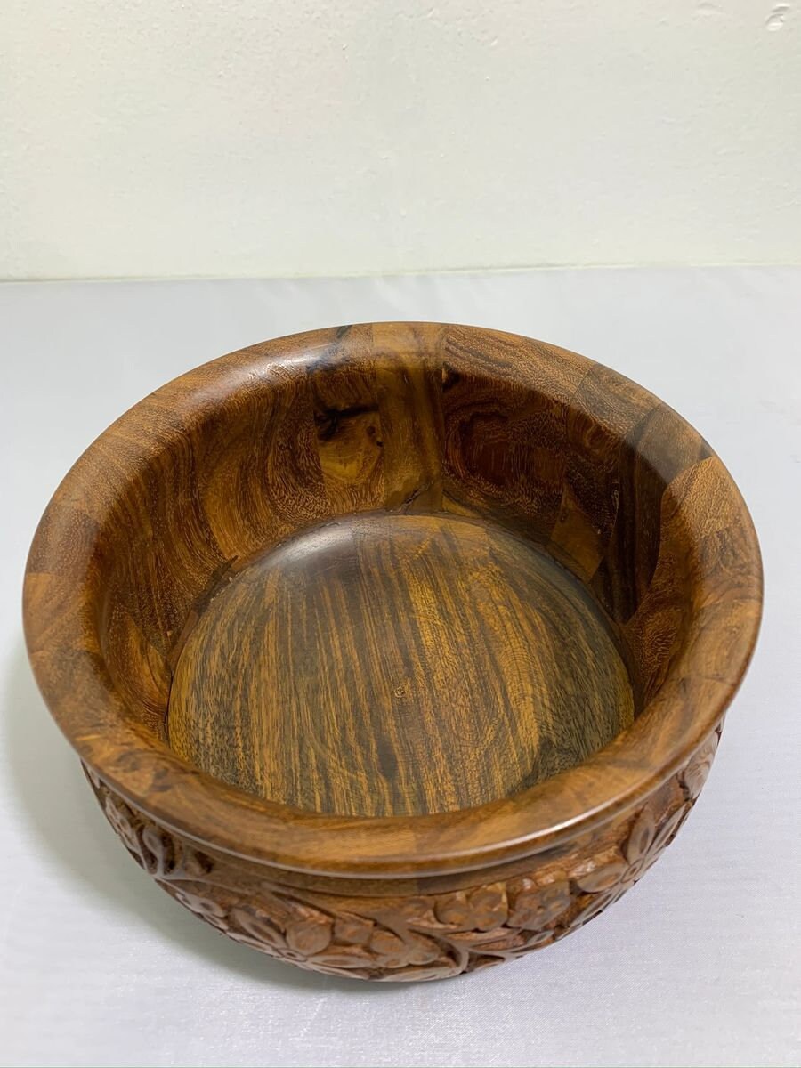Hand Carved Rosewood Wooden Bowl Traditional/Decorative Bowl Etsy