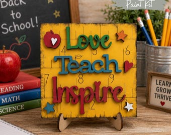 DIY Love Teach Inspire Back to School Paint Kit: Interchangeable Ladder/Frame Insert