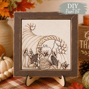 DIY Cornucopia Thanksgiving Sign Paint Kit: Holiday Decor, Interchangeable Ladder/Frame Tile