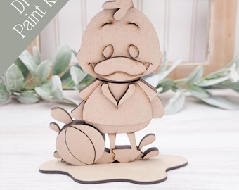 DIY Summer Duck Paint Kit: Shelf Decor, Laser Cut MDF