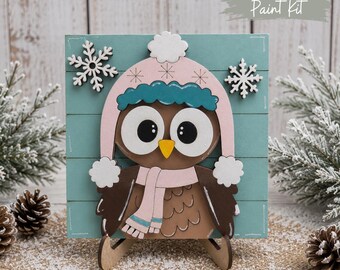 DIY Winter Owls Winter Hat Paint Kit: Interchangeable Ladder/Frame Insert
