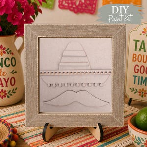Kit de peinture DIY Cinco De Mayo Sombrero et Moustache : Insert échelle/cadre interchangeable