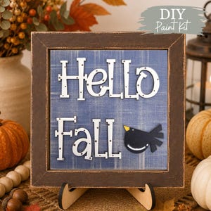 DIY Hello Fall with Crow Sign Paint Kit: Holiday Decor, Interchangeable Ladder/Frame Insert