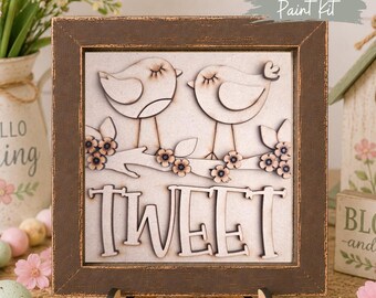Spring Birds Tweet Paint Kit: Interchangeable Ladder/Frame Tile