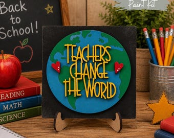 DIY Teachers Change the World Back to School Paint Kit: Interchangeable Ladder/Frame Insert
