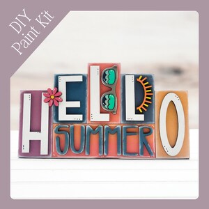 Hello Summer Sign Paint Kit: DIY Laser Cut Wood Decor