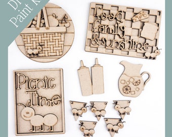Picnic Time Tiered Tray DIY Paint Kit: Laser Cut Wood Blanks