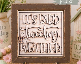 Spring Bird Tweeting Weather Paint Kit: Interchangeable Ladder/Frame Tile