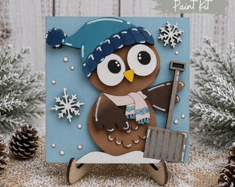 DIY Winter Owls Snow Shovel Paint Kit: Interchangeable Ladder/Frame Insert